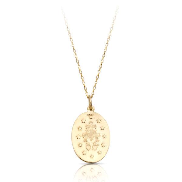 25x18mm Miraculous Medal  - 9ct Yellow Gold