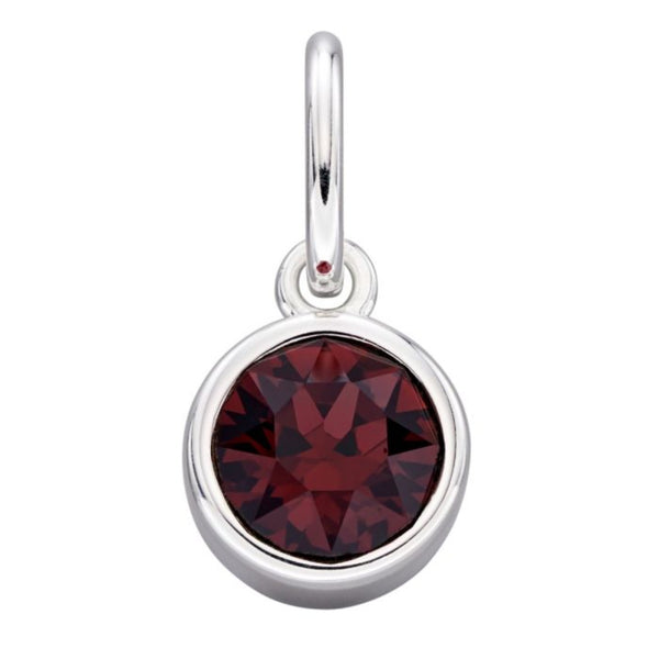Crystal Birthstone Charm - Sterling Silver