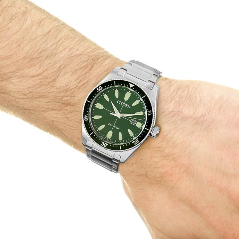 Mens Citizen Eco-drive Vintage Sport Stainless Steel Watch