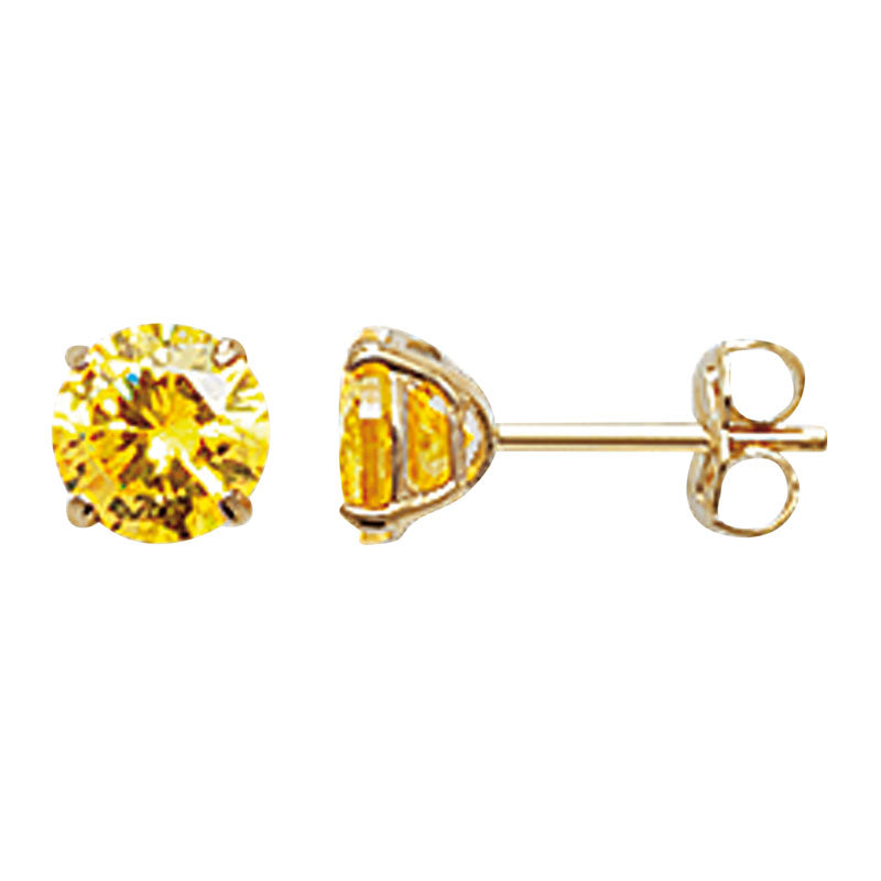 Gold Birthstone Stud Earrings - 9ct Gold november