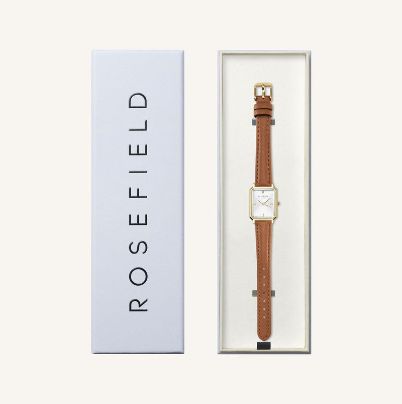 Octagon XS Camel Leather Ladies Watch - Rosefield
