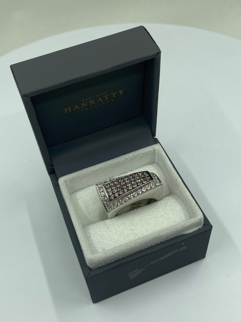 Rectangle Shaped Ring - 9ct White Gold