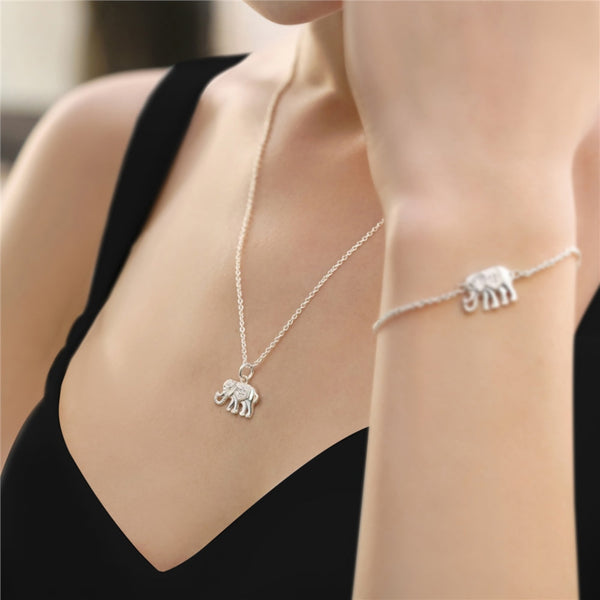 Elephant Pendant - Silver Plated