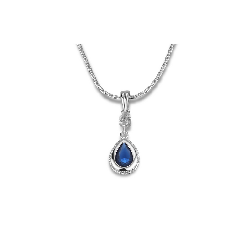 Drop Pendant Sapphire Blue Stone Newbridge Silverware