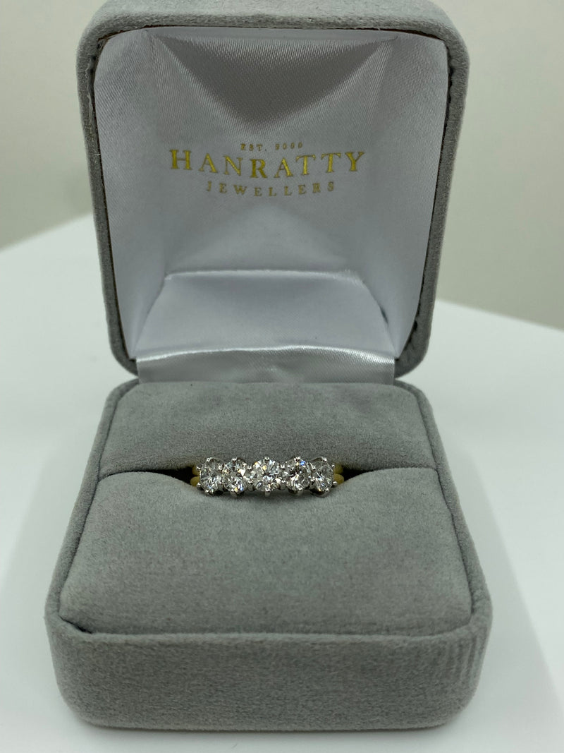 5 Stone Brilliant Cut Diamond Ring - 18ct Gold