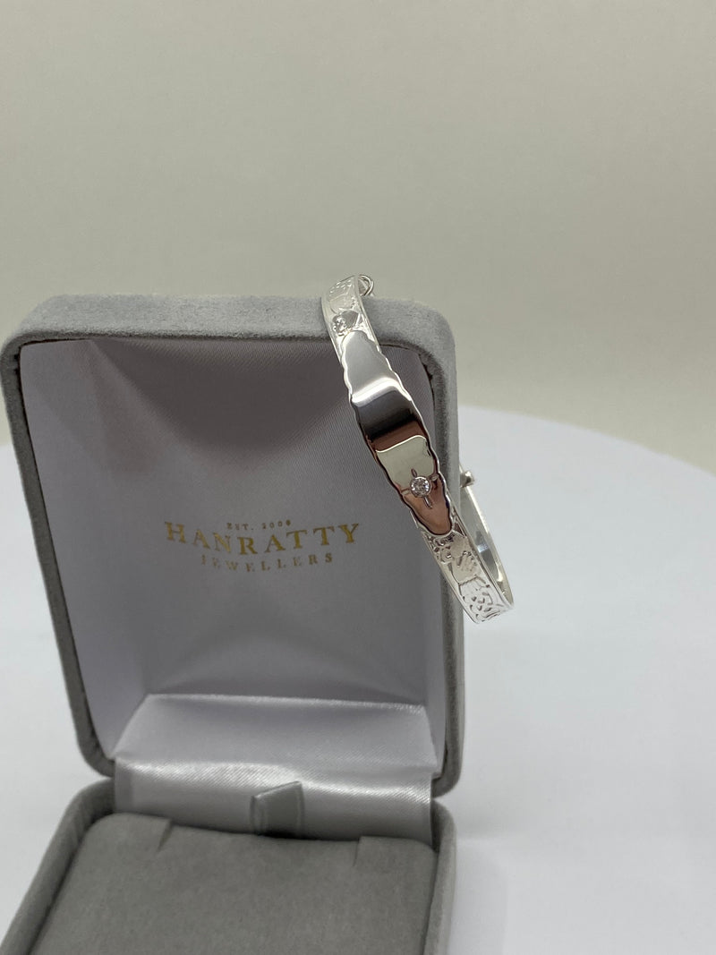 Baby Bangle Clear CZ - Sterling Silver