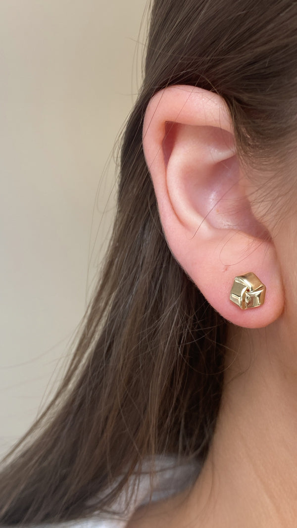 Knot Stud Earrings - 9ct Yellow Gold