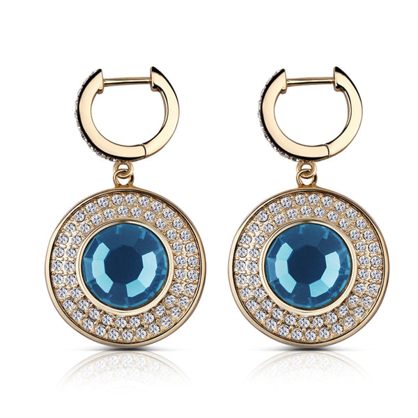 Earrings With Montana Stone - Gold Plated