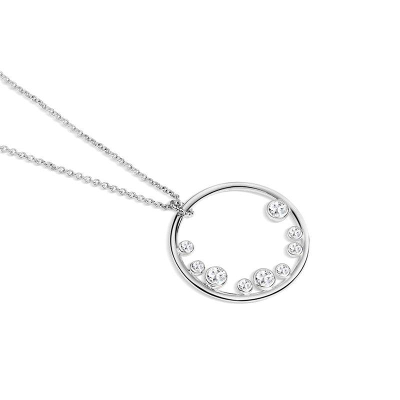 Circular Pendant With Clear Stones - Newbridge Silverware