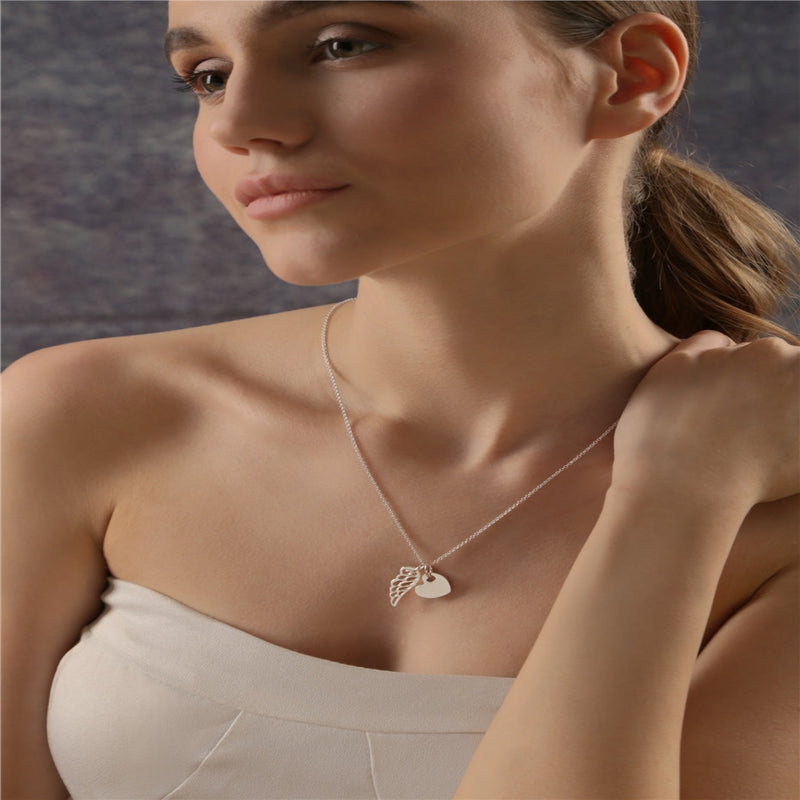 Heart With Angel Wing Pendant
