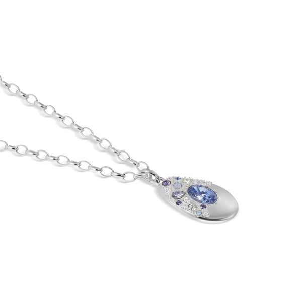 Blue & Clear Stones Necklace - Sterling Silver