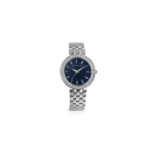 Ladies Blue Face Watch -Silver