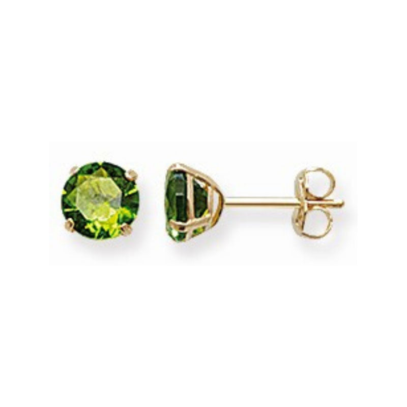 Gold Birthstone Stud Earrings - 9ct Gold august