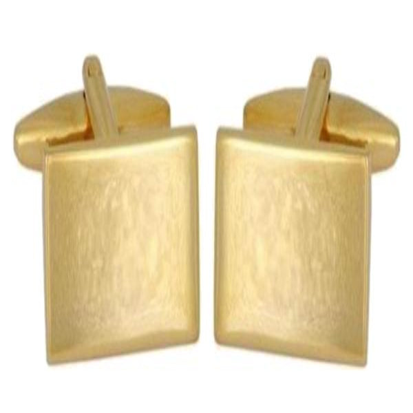 Shiny Plain Rectangle Gold Plated Cufflinks