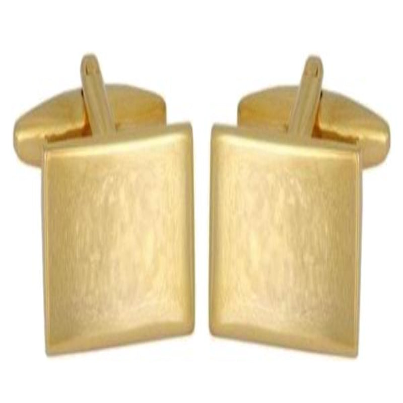 Shiny Plain Rectangle Gold Plated Cufflinks