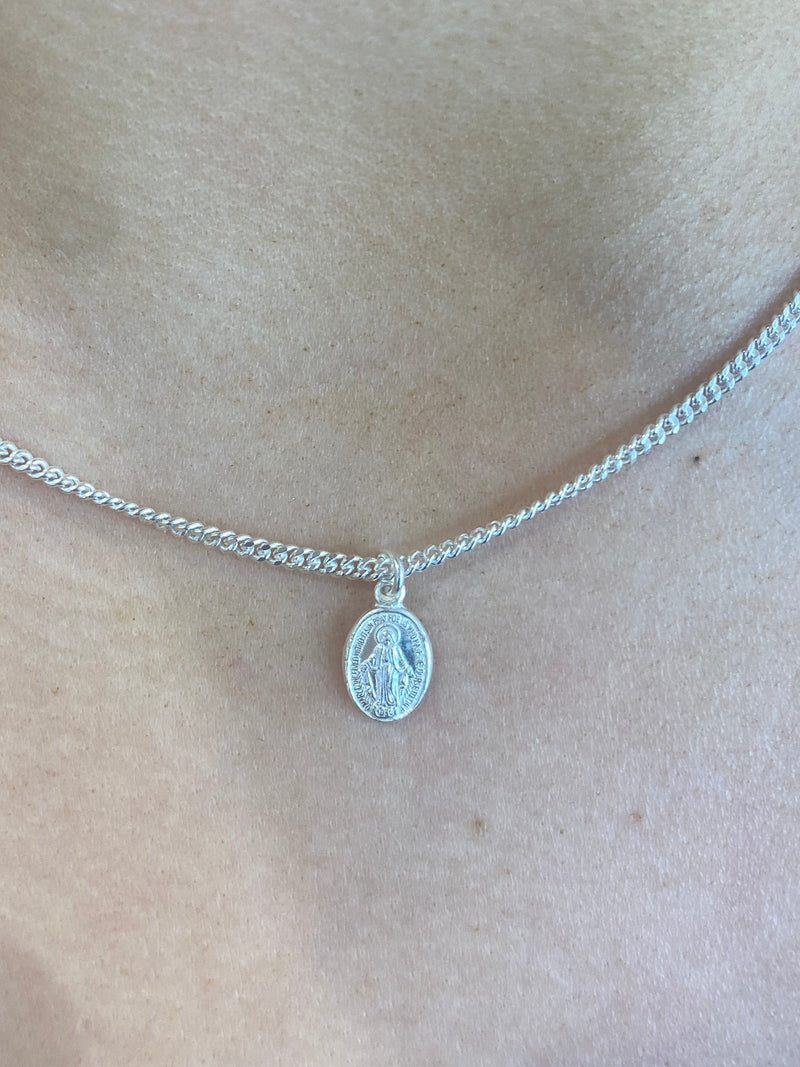 10mm Miniature Miraculous Medal - Sterling Silver