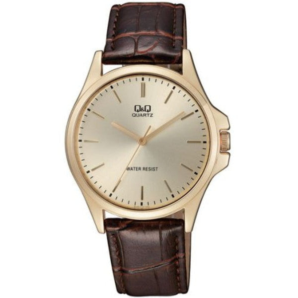 Gents Q&Q Brown Strap Watch