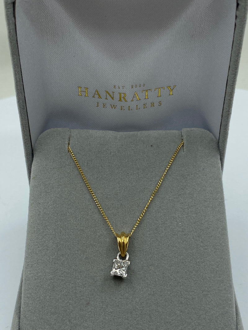 Diamond Stone Pendant - 17ct Yellow & White Gold