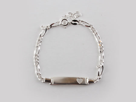 Kids Heart ID Bracelet - Sterling Silver