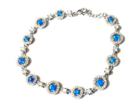 Round Stones CZ Bracelet - Sterling Silver