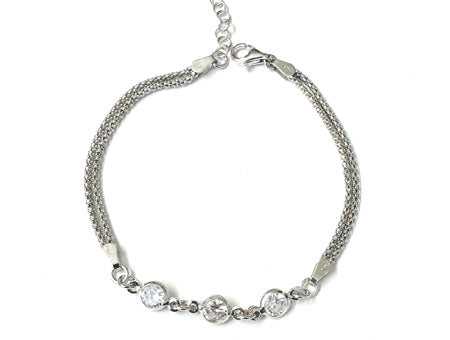 CZ Rope Bracelet - Sterling Silver