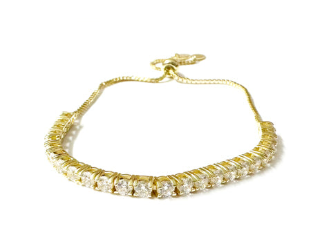 Brilliant Cut CZ Bracelet - Sterling Silver/Gold Plated