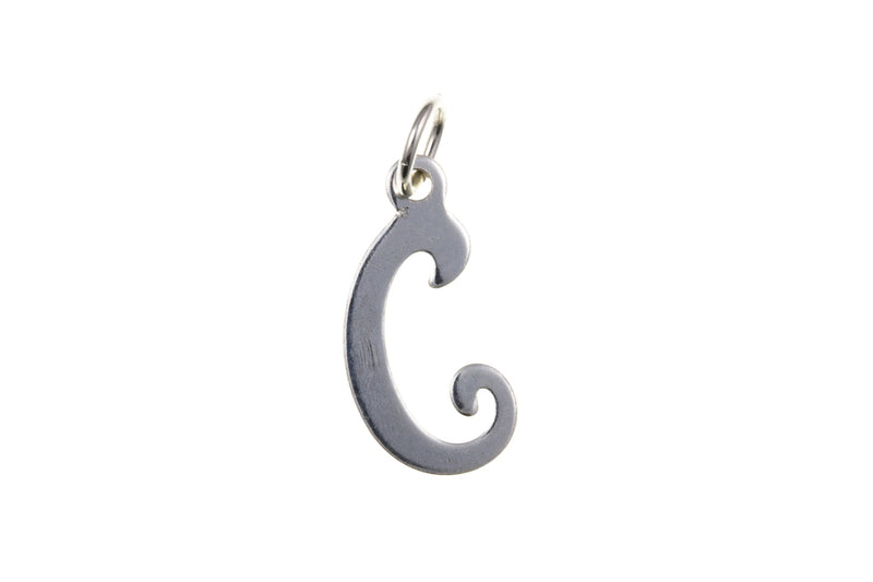 Script Initial Pendant - Sterling Silver C