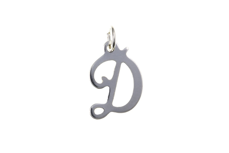 Script Initial Pendant - Sterling Silver D