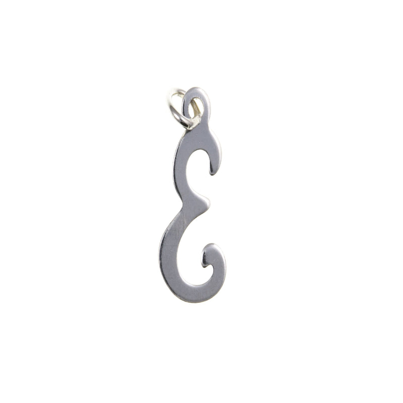 Script Initial Pendant - Sterling Silver E