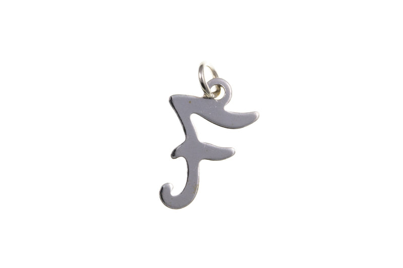 Script Initial Pendant - Sterling Silver F