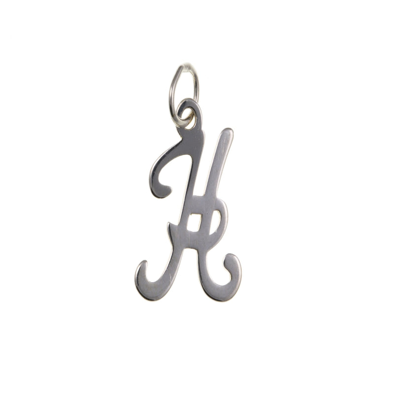 Script Initial Pendant - Sterling Silver H