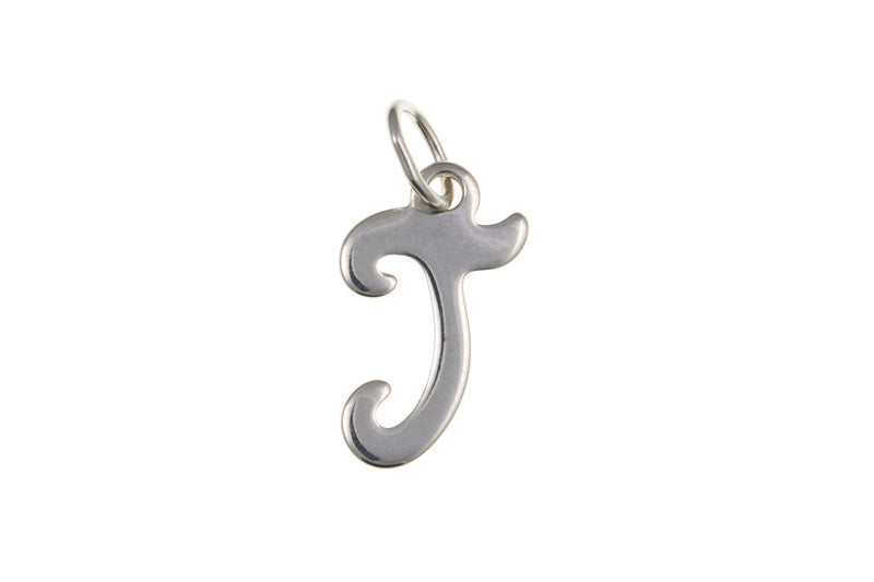  Script Initial Pendant - Sterling Silver J