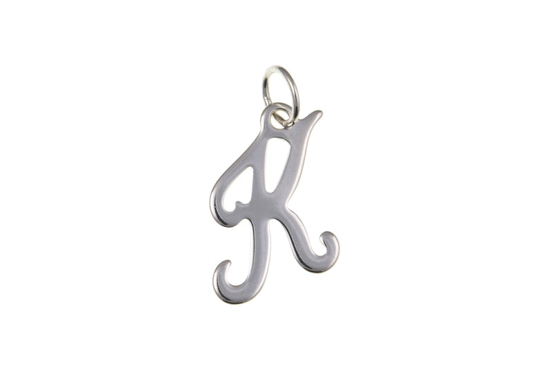 Script Initial Pendant - Sterling Silver K