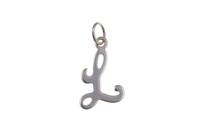 Script Initial Pendant - Sterling Silver L