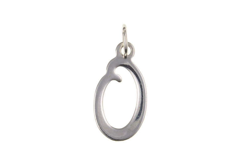 Script Initial Pendant - Sterling Silver O