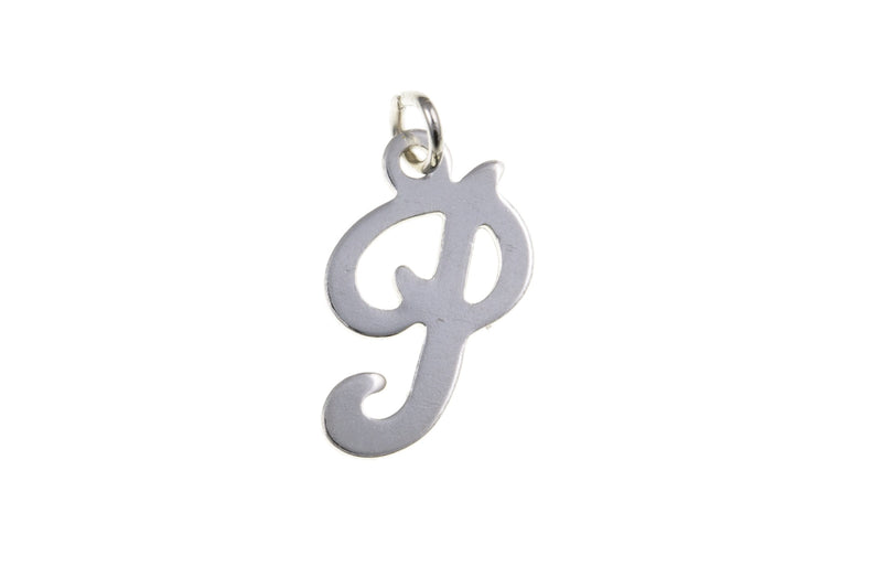 Script Initial Pendant - Sterling Silver P