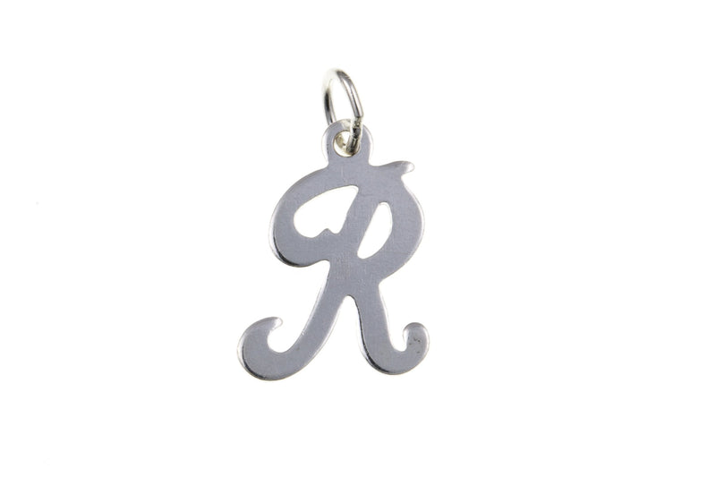 Script Initial Pendant - Sterling Silver R