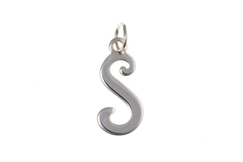 Script Initial Pendant - Sterling Silver S