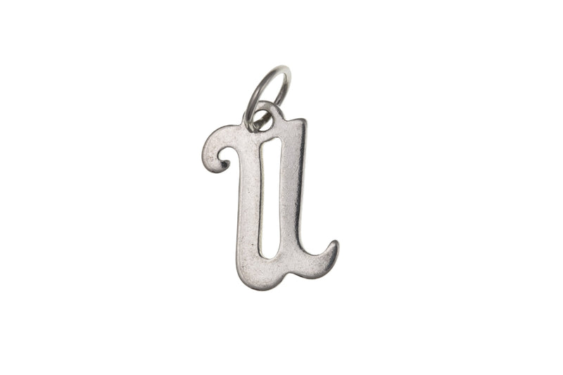 Script Initial Pendant - Sterling Silver U