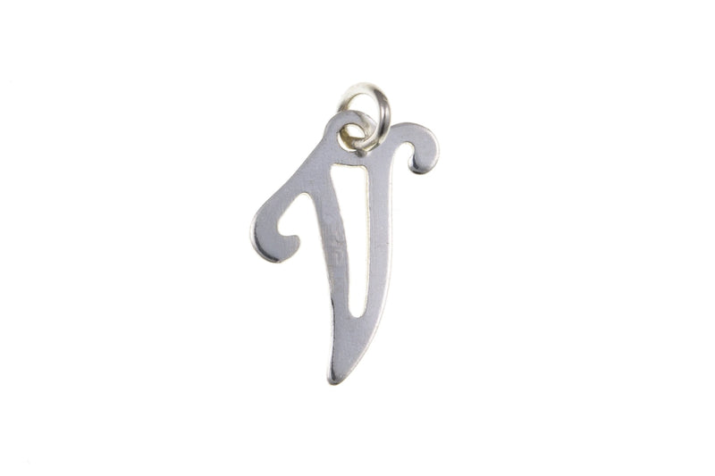 Script Initial Pendant - Sterling Silver V