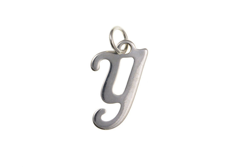 Script Initial Pendant - Sterling Silver Y