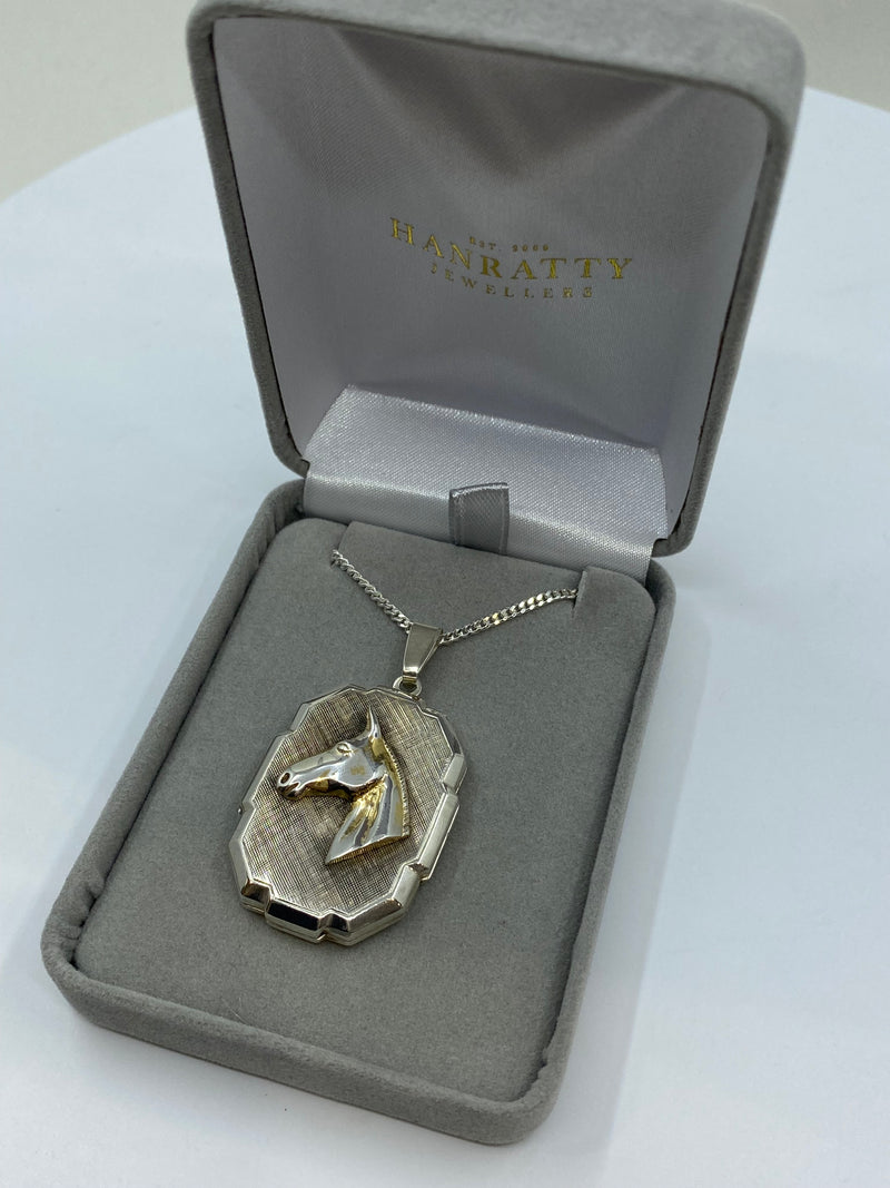 Horse Head Locket Pendant - Sterling Silver