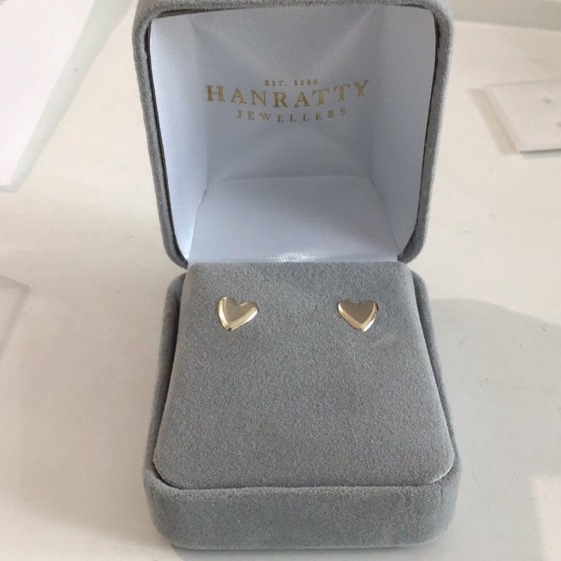 9CT Gold Heart Stud Earrings