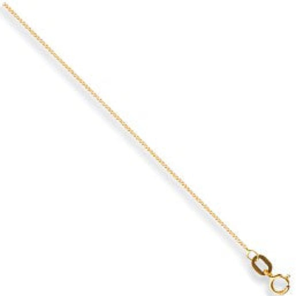 Traditional Classic Curb Chain 0.8mm - 9ct Yellow Gold