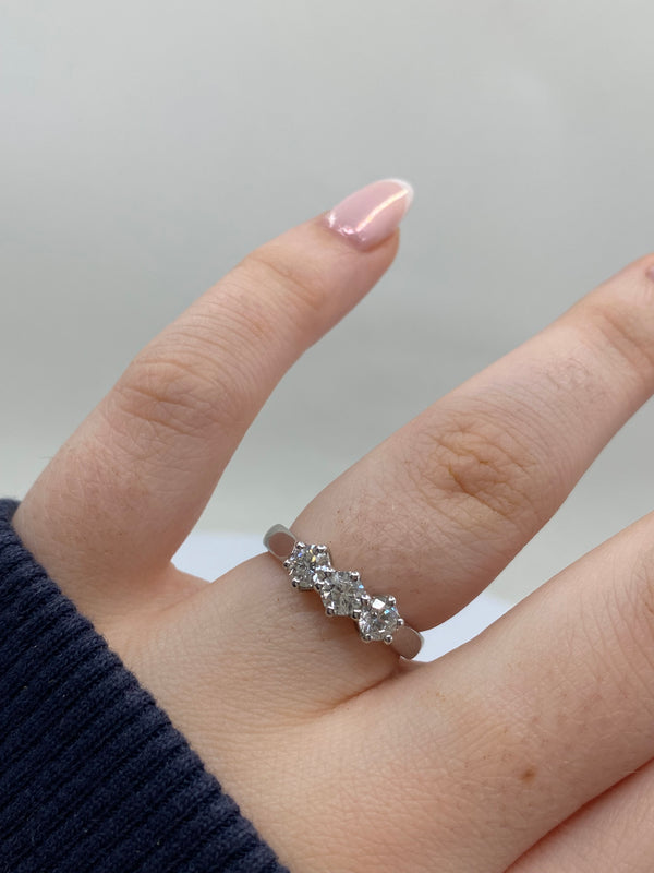 Triology Brilliant Cut Diamond Ring - 18ct Gold