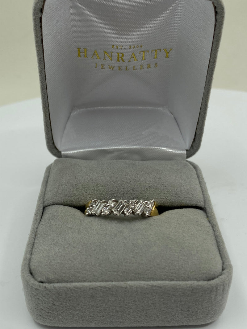 Bageutte Cut Diamond Ring - 18ct Gold
