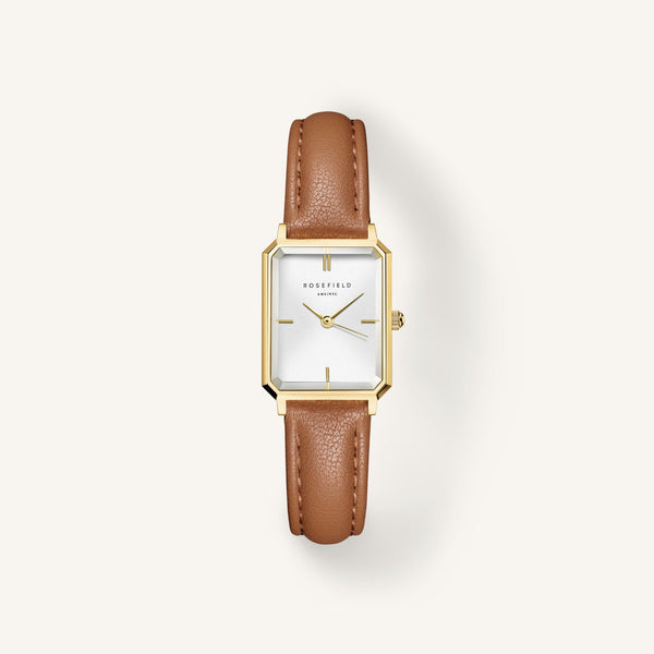 Octagon XS Camel Leather Ladies Watch - Rosefield