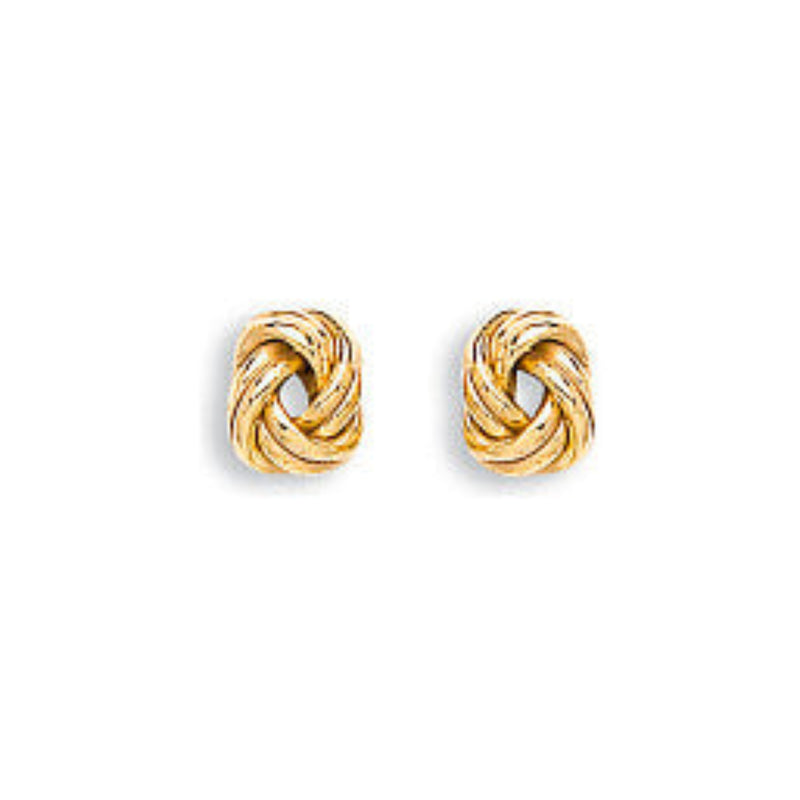 9mm Knot Stud Earrings - 9ct Yellow Gold