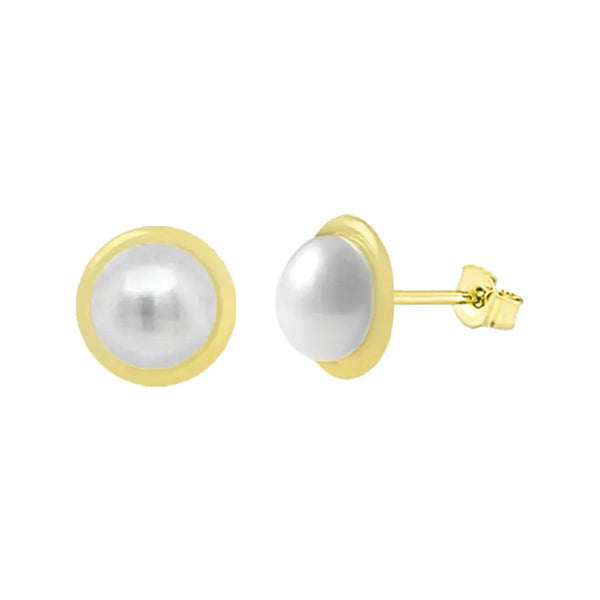 5mm Freshwater Cultured Pearl Stud Earring - 9ct Yellow Gold