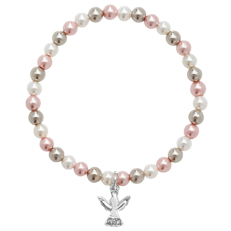 Pearl Bracelet & Angel Pendant Set